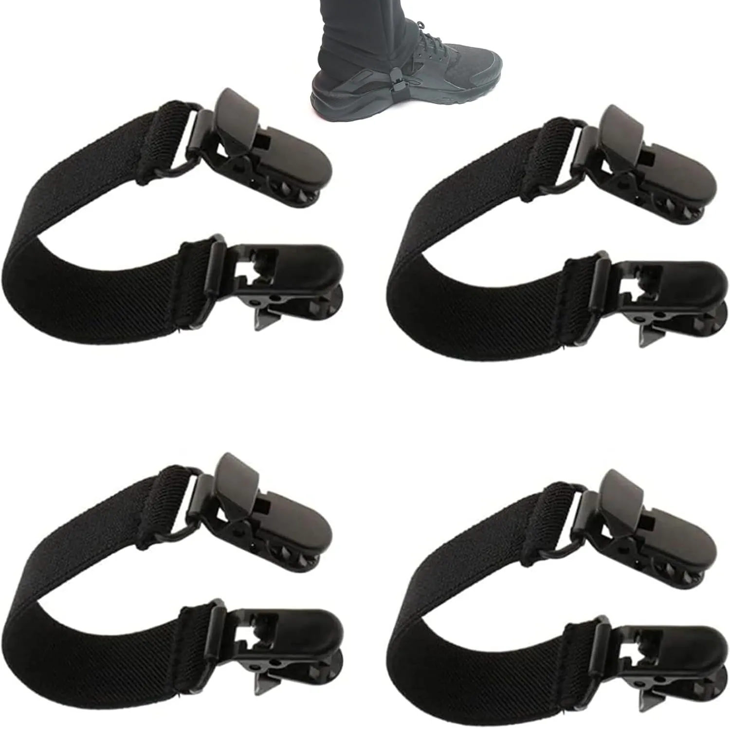 4 Pcs Boot Straps for Cowboy Boots, Adjustable Boot Clips Boot Straps Clips, Elastic Motorcycle Boot Straps Pant Clips Stirrups Leg Straps for Women and Men Riding Motorcycle Mitten Pants