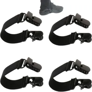 4 Pcs Boot Straps for Cowboy Boots, Adjustable Boot Clips Boot Straps Clips, Elastic Motorcycle Boot Straps Pant Clips Stirrups Leg Straps for Women and Men Riding Motorcycle Mitten Pants