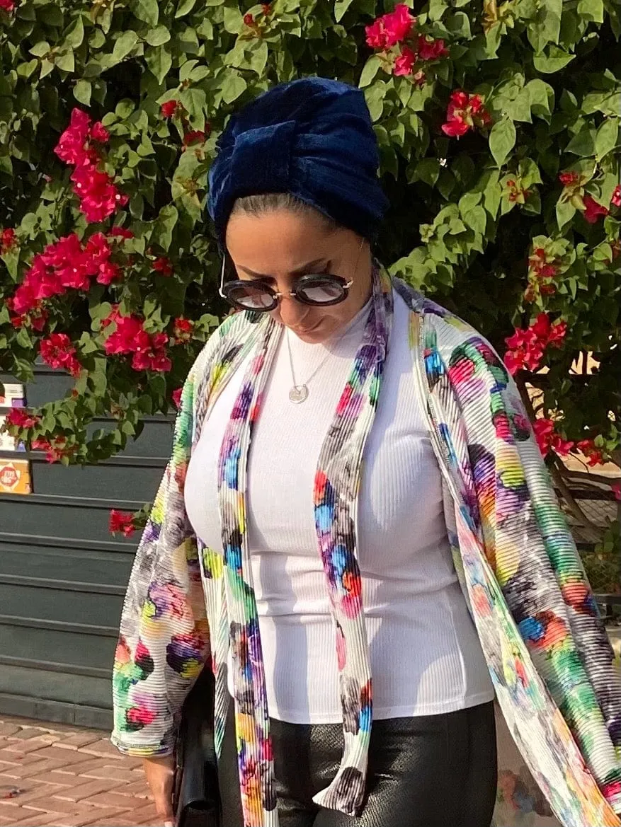 Basic Velvet Turban - Navy