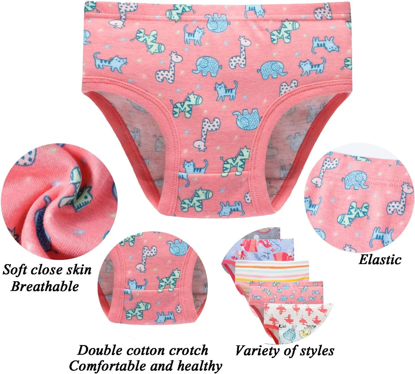 Boboking Soft Cotton Underwear Toddler Girls'Briefs Soft Undies