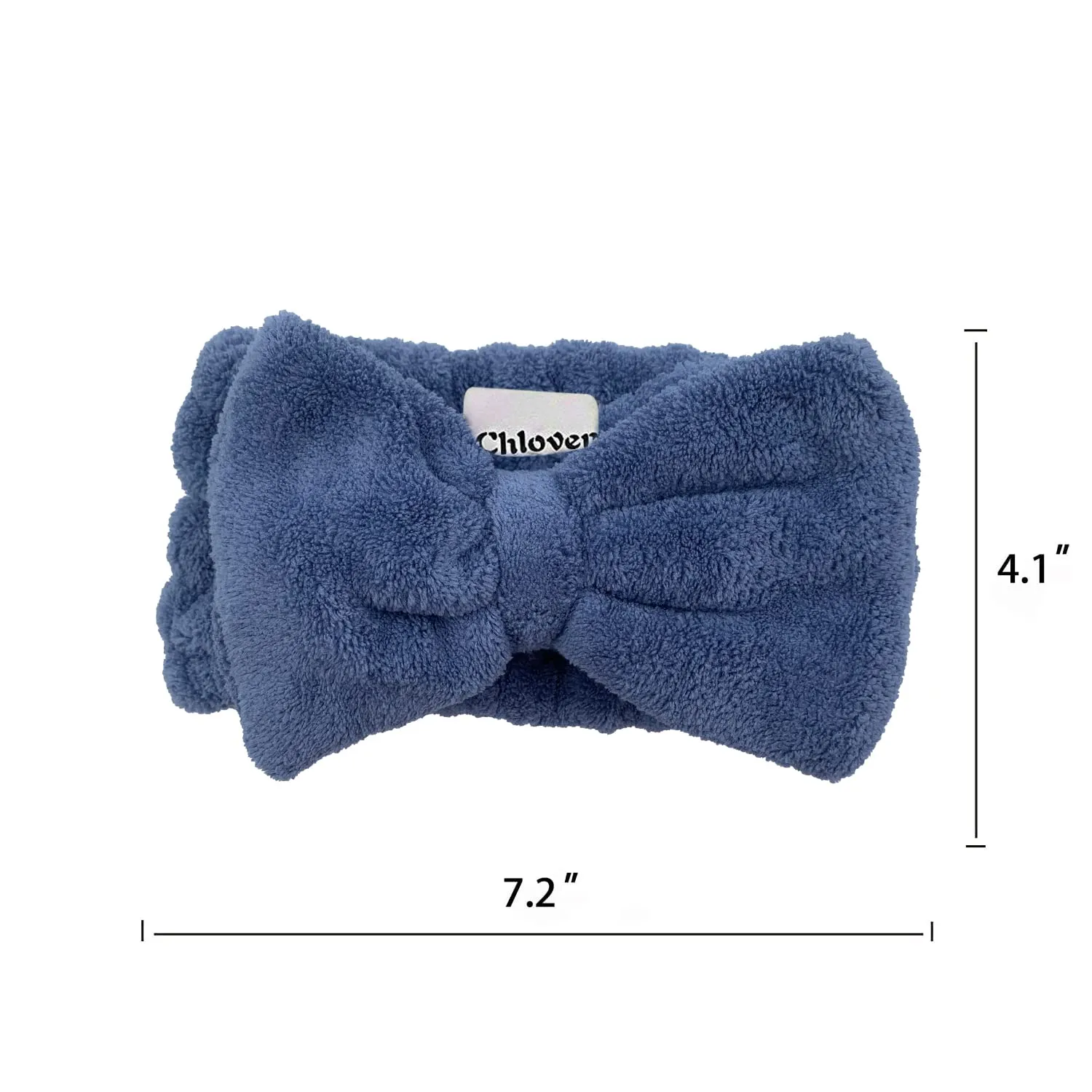 Chloven 2 Pack Microfiber Bowtie Headbands Facial Makeup Headband Cosmetic Bowknot Hairlace Wash Spa Yoga Sports Shower Adjustable Elastic Hair Band for Girls and Women