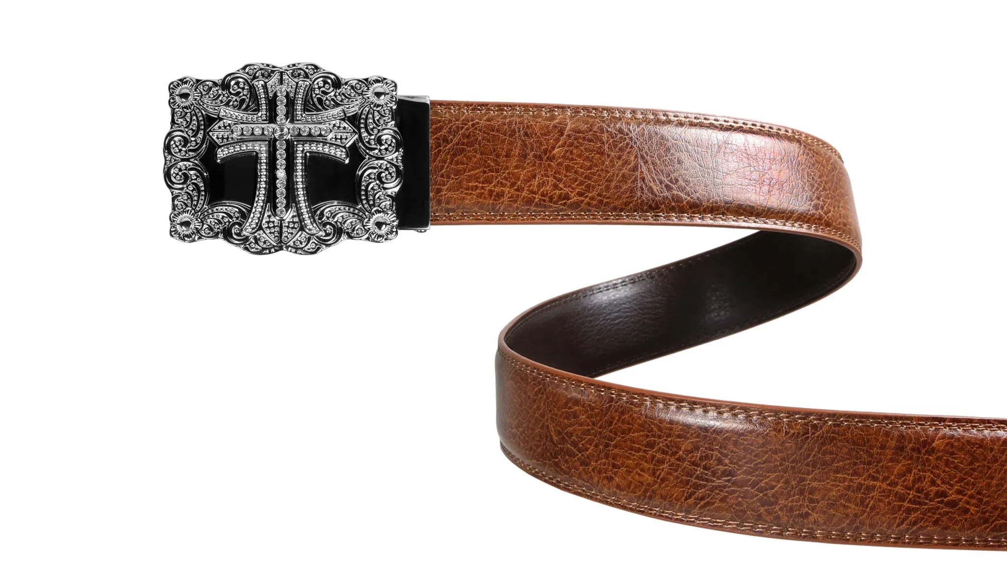 Classic Brown Leather Belt Strap