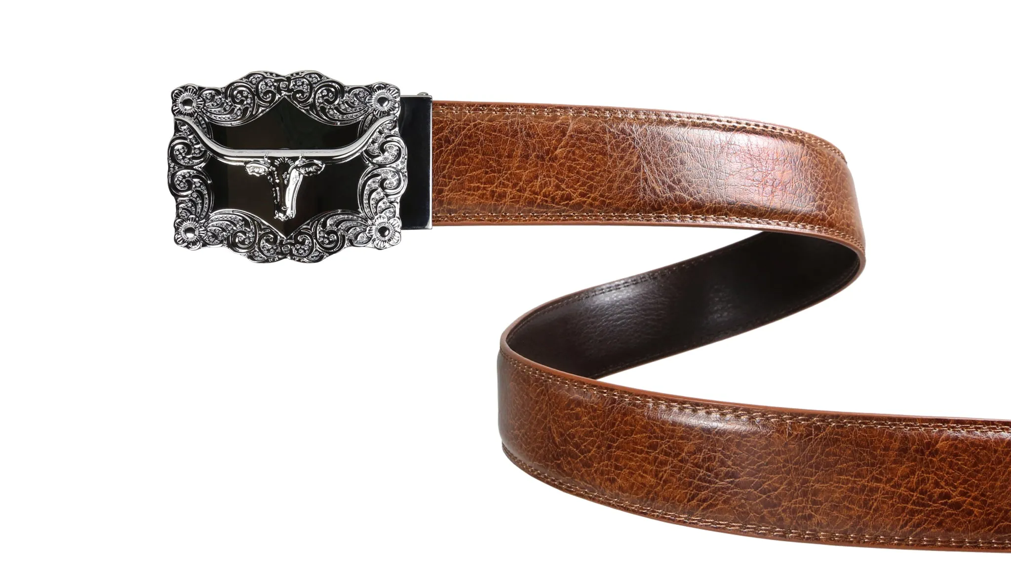 Classic Brown Leather Belt Strap