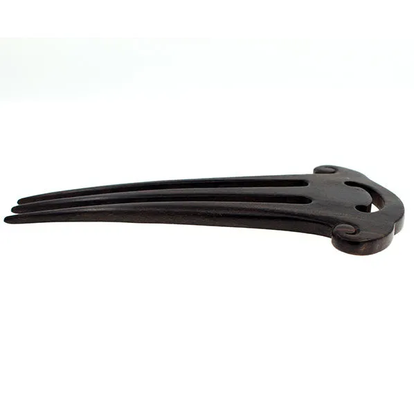 Crystalmood Handmade Carved Wood 3-Prong Hair Stick Fork Auspicious Ebony