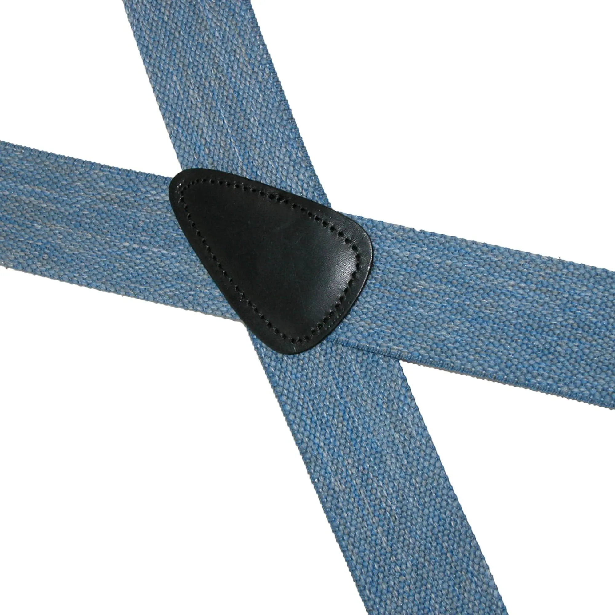 CTM® Men's Elastic Denim 2 Inch Button-End Suspenders
