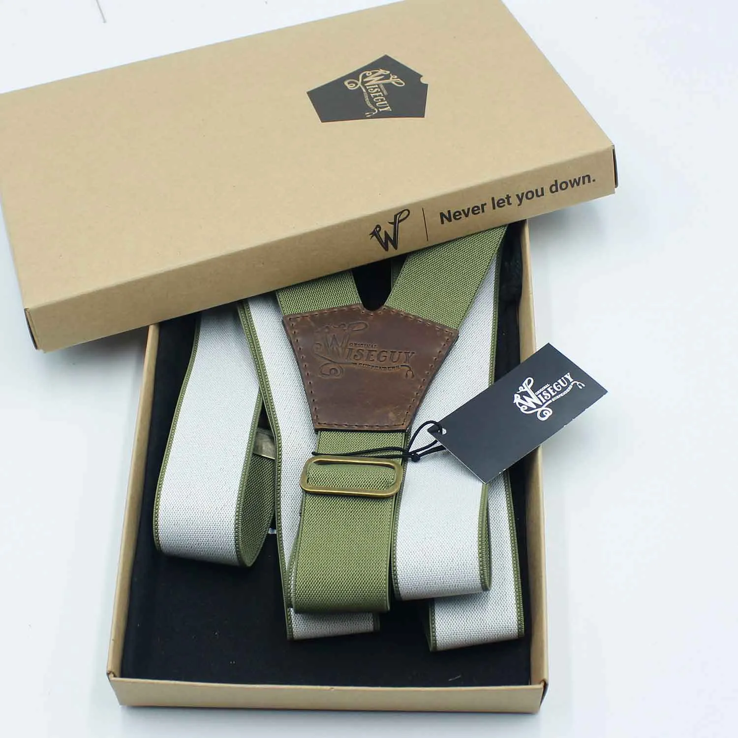 Essential Khaki Green Wide Suspenders No. E5029