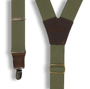 Essential Khaki Green Wide Suspenders No. E5029