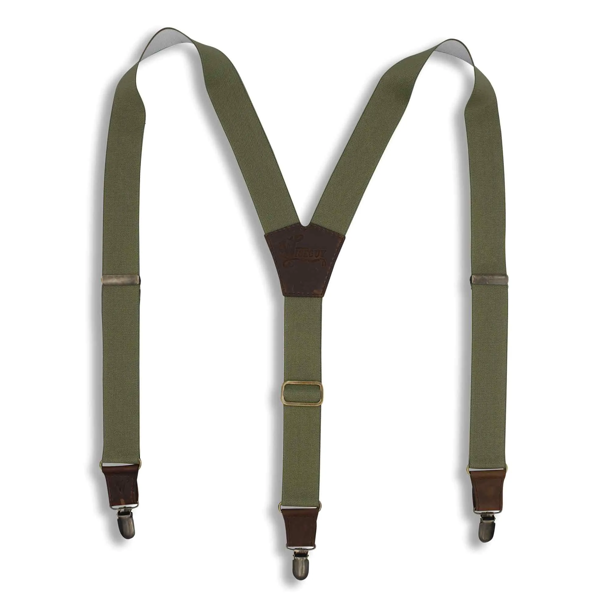 Essential Khaki Green Wide Suspenders No. E5029