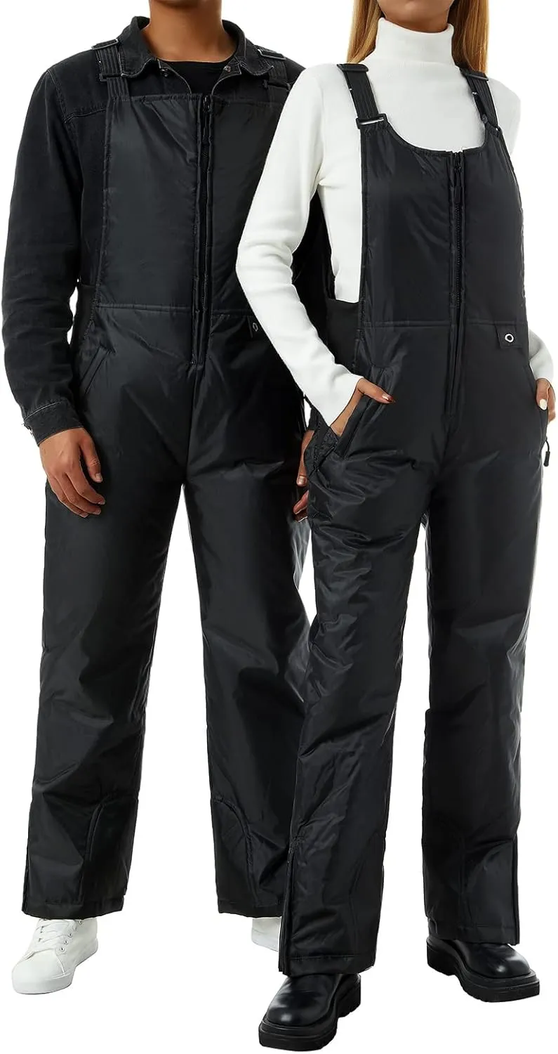 FOMOYUU Women Ski Bib Pants Snow Overalls Sleeveless Snowboard Waterproof Insulated Winter Warm Fleece Windproof Jumpsuit