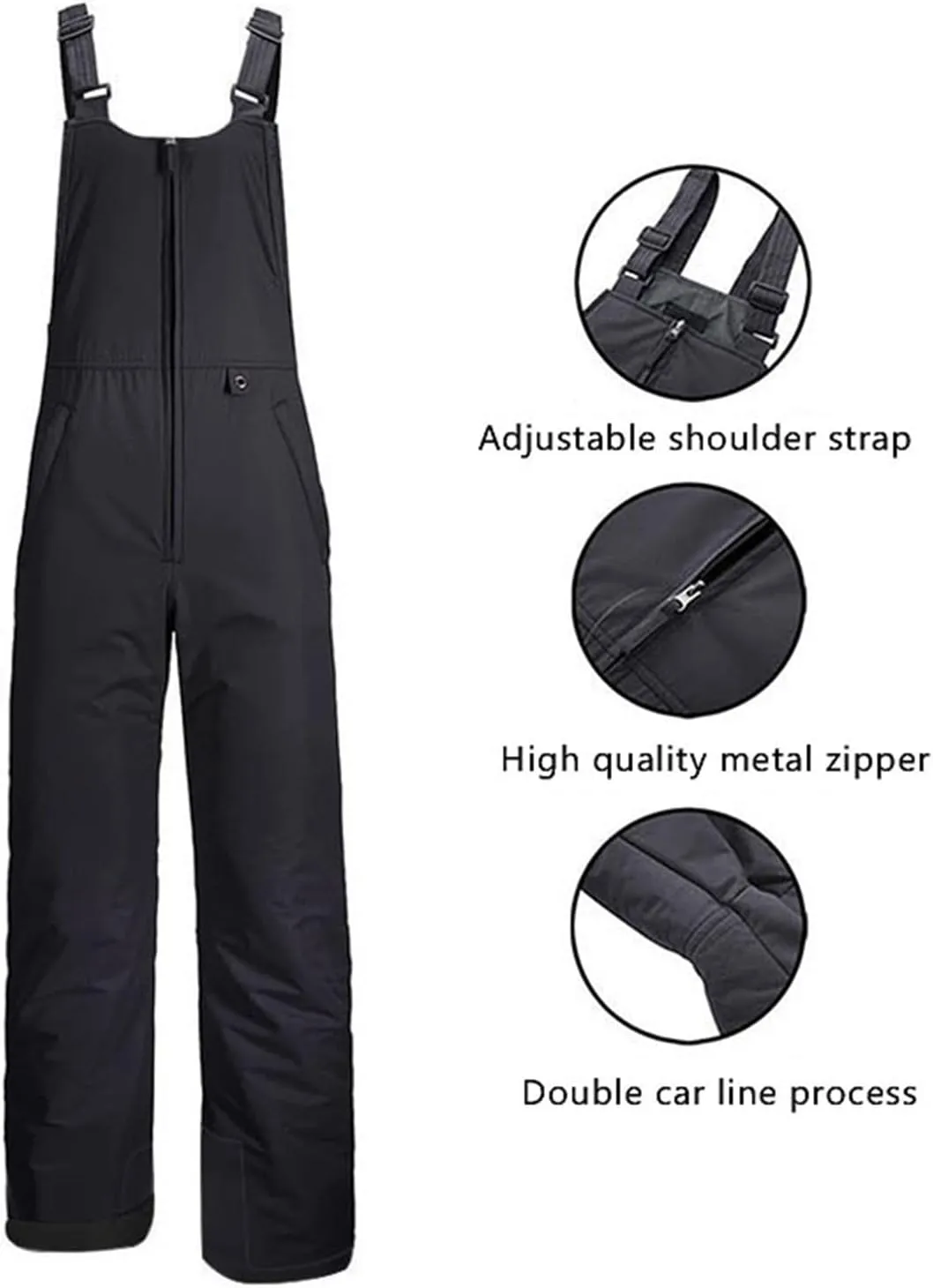 FOMOYUU Women Ski Bib Pants Snow Overalls Sleeveless Snowboard Waterproof Insulated Winter Warm Fleece Windproof Jumpsuit