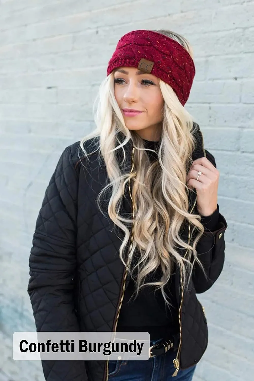 Funky Junque Cable Knit Fuzzy Lined Head Wrap and Ear Warmer