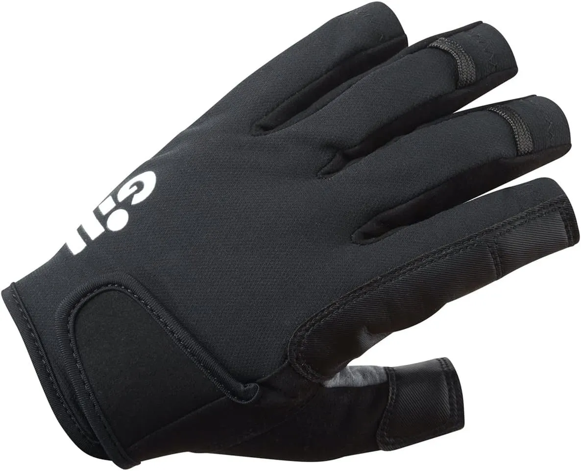 Gill Championship Sailing Gloves - Short Finger with 3/4 Length Fingers- Dura-Grip Fabric 50  UV Sun Protection & Water Repellent