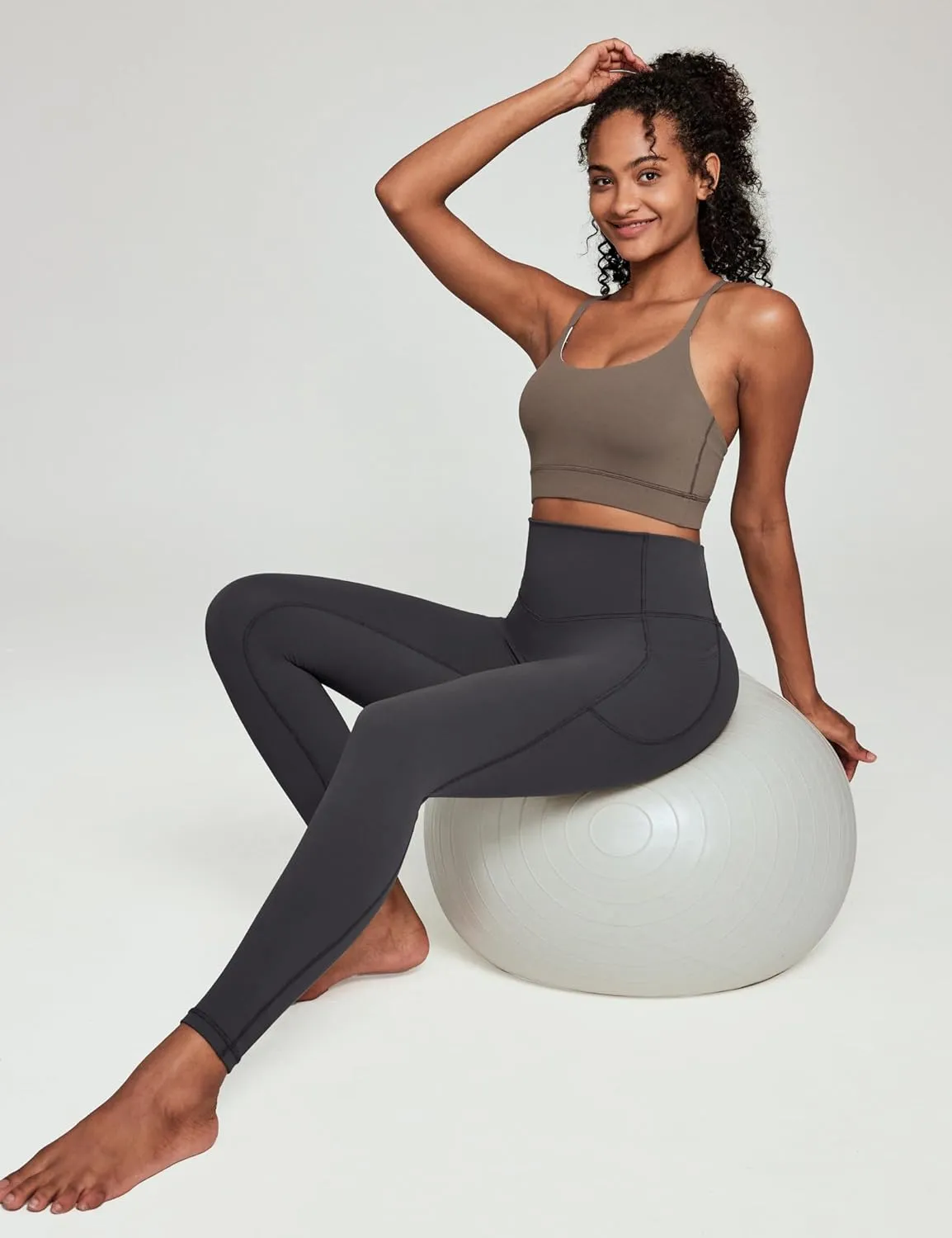 Heathyoga Compression Leggings for Women Tummy Control No Front Seam Leggings with Pockets for Women Workout Yoga Pants