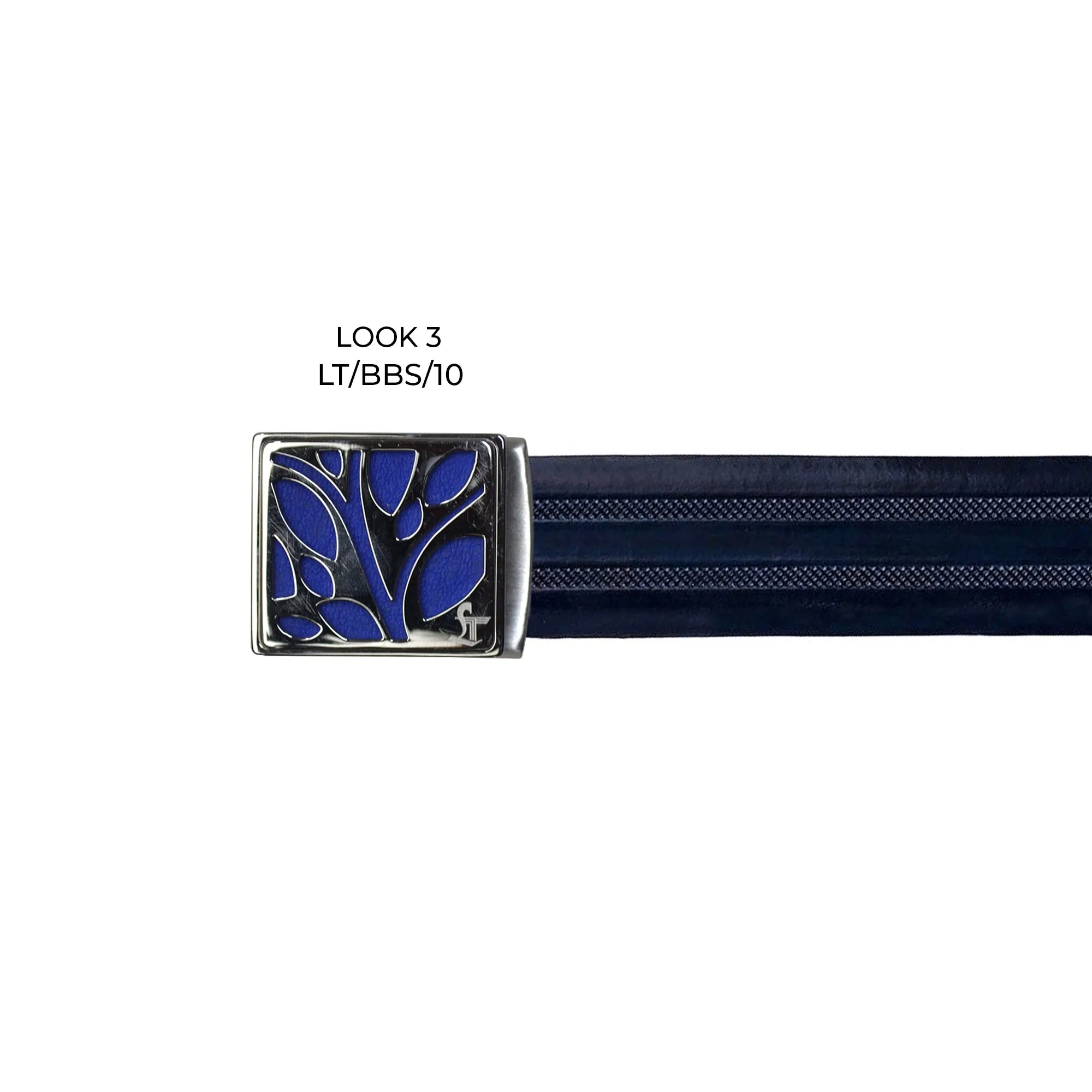 Italian VT Stripe   | Pure Leather | Plus Size Leather Belt for Men | Color - Blue