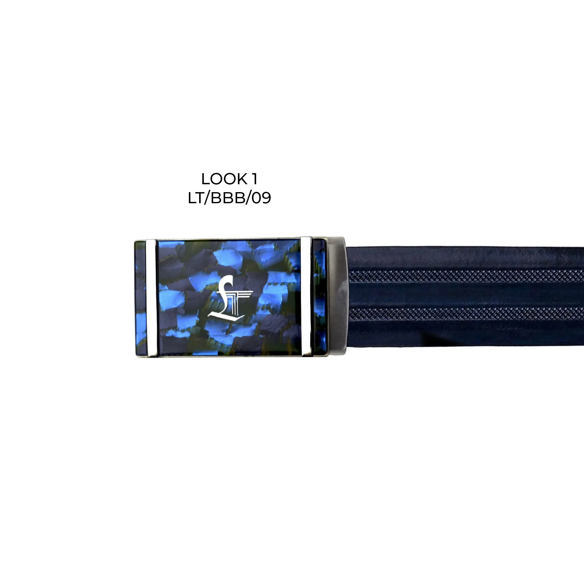 Italian VT Stripe   | Pure Leather | Plus Size Leather Belt for Men | Color - Blue