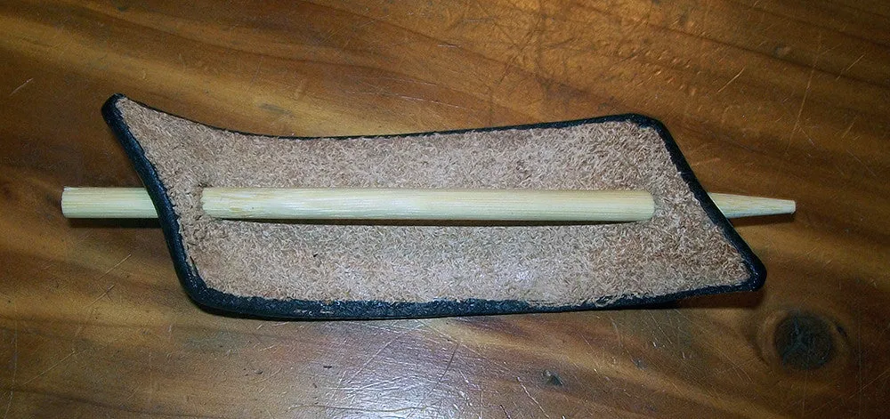 Leather Stick Barrette Small Two Tone Border