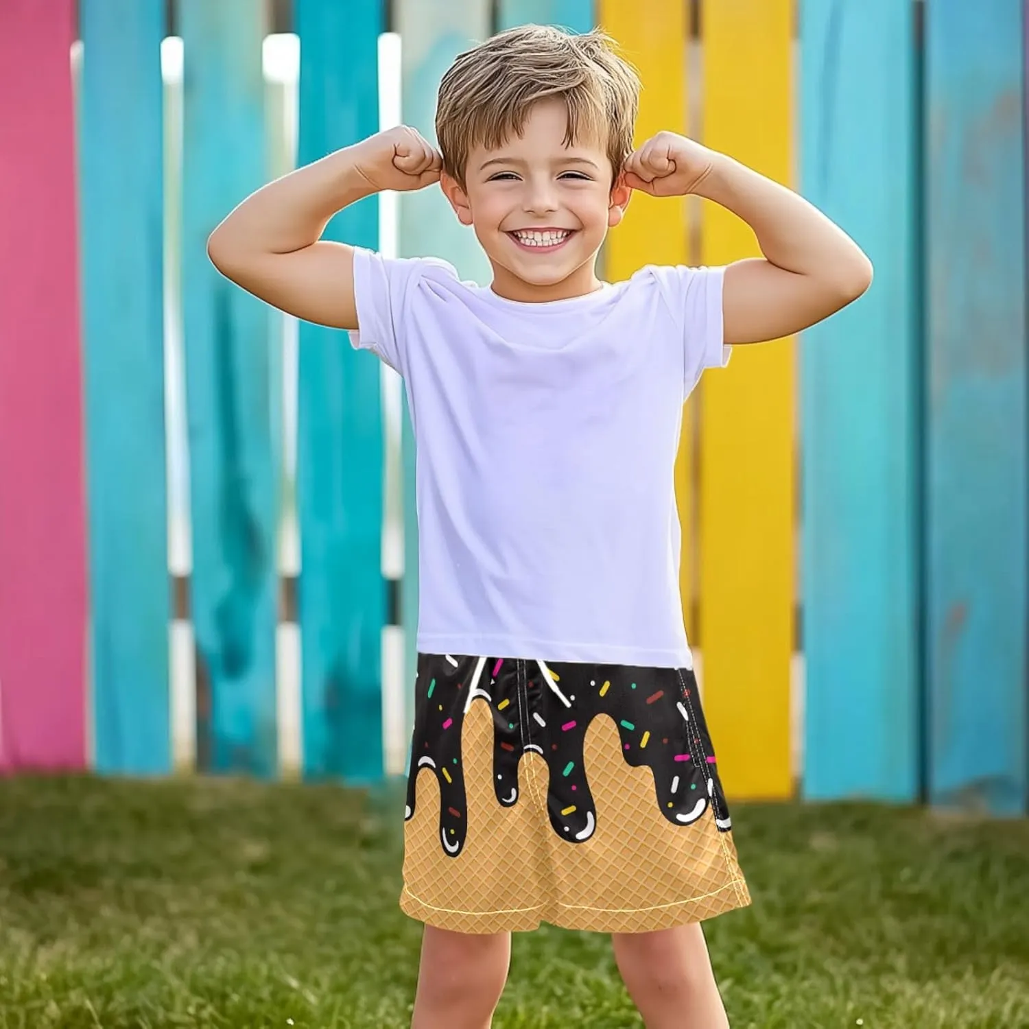 Little Boy Swim Trunks Quick Dry Swimsuit Bathing Suits Beach Board Shorts with Mesh Lining 2-12Years