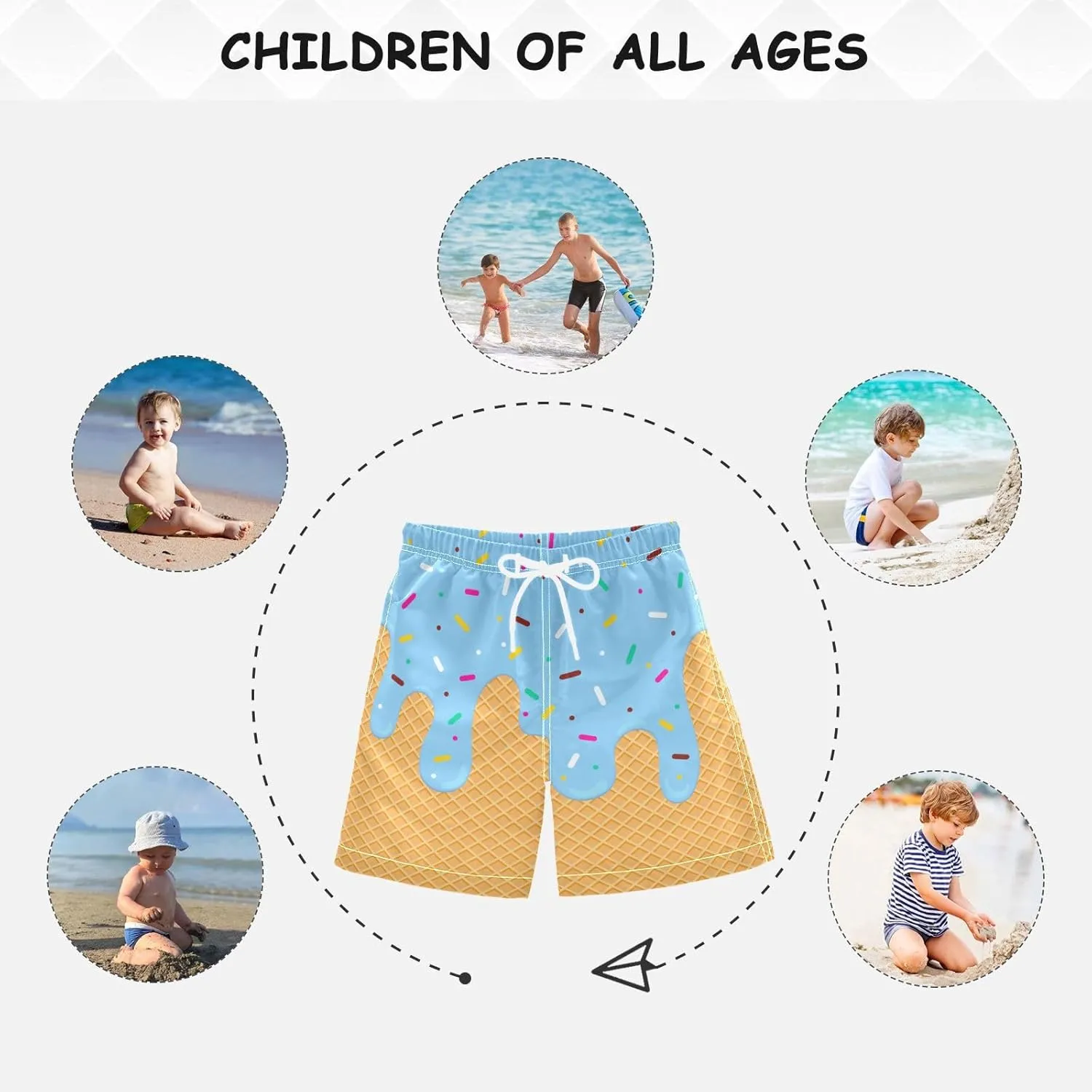 Little Boy Swim Trunks Quick Dry Swimsuit Bathing Suits Beach Board Shorts with Mesh Lining 2-12Years