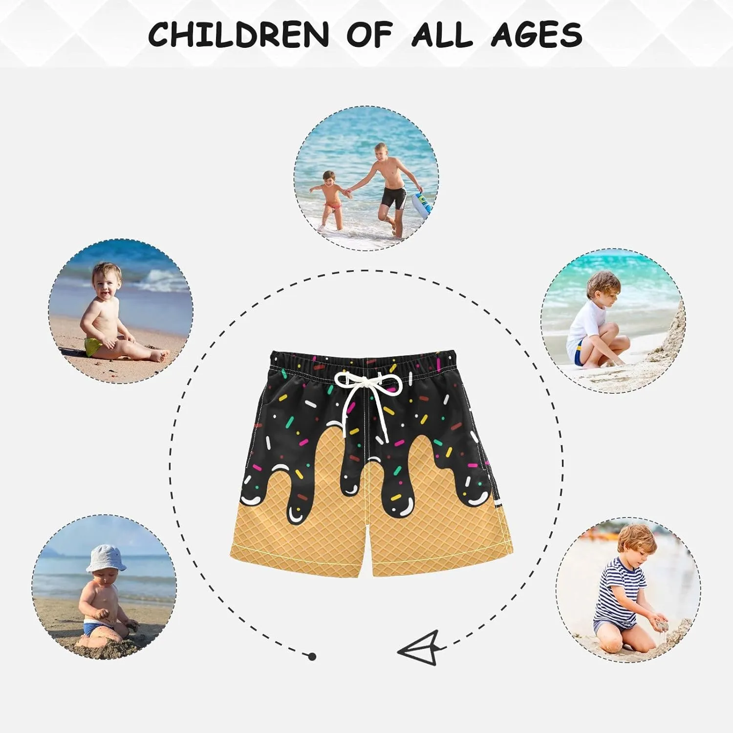 Little Boy Swim Trunks Quick Dry Swimsuit Bathing Suits Beach Board Shorts with Mesh Lining 2-12Years