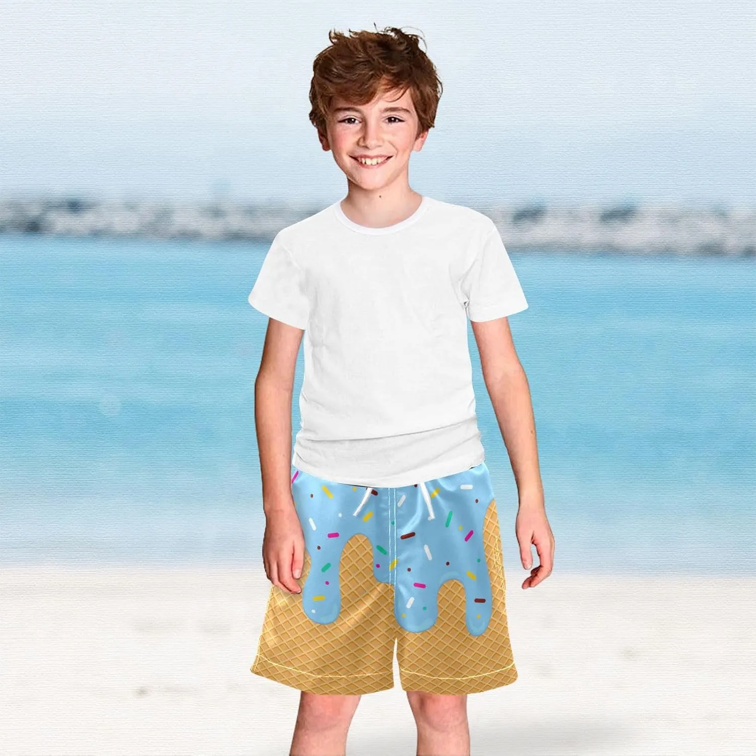Little Boy Swim Trunks Quick Dry Swimsuit Bathing Suits Beach Board Shorts with Mesh Lining 2-12Years