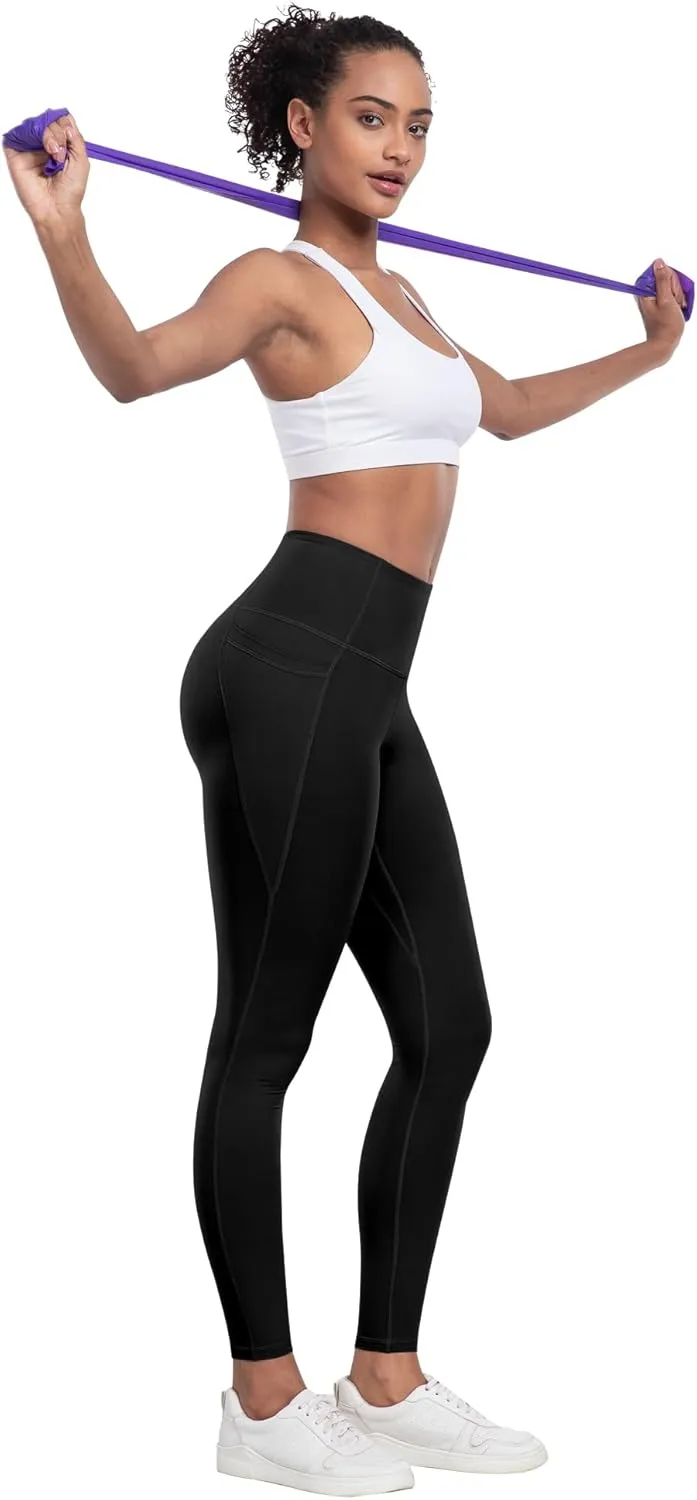 LZYVOO Leggings with Pockets for Women, 6 Packs Soft High Waisted Tummy Control Workout Yoga Pants