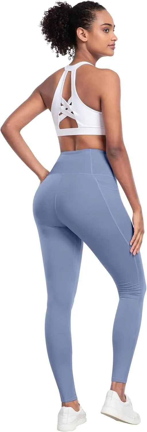 LZYVOO Leggings with Pockets for Women, 6 Packs Soft High Waisted Tummy Control Workout Yoga Pants