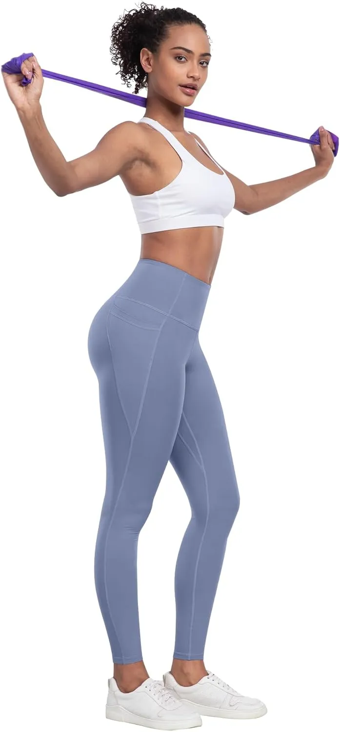 LZYVOO Leggings with Pockets for Women, 6 Packs Soft High Waisted Tummy Control Workout Yoga Pants