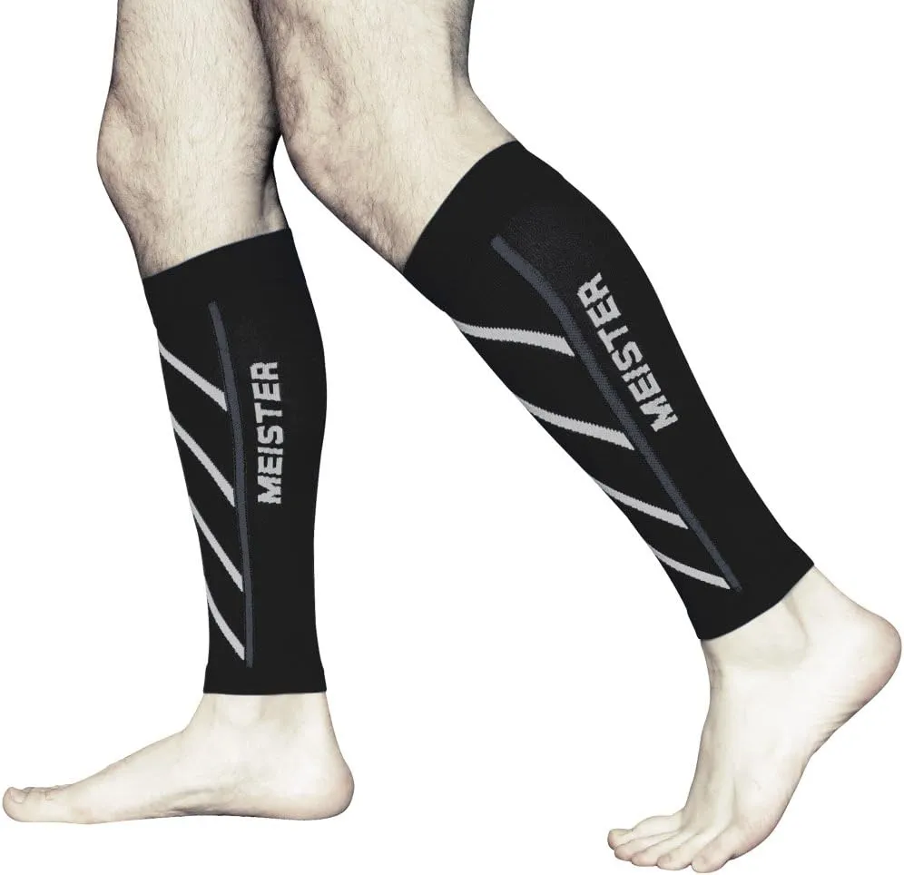 Meister Graduated 20-25mmHg Compression Running Leg Sleeves for Shin Splints (Pair)
