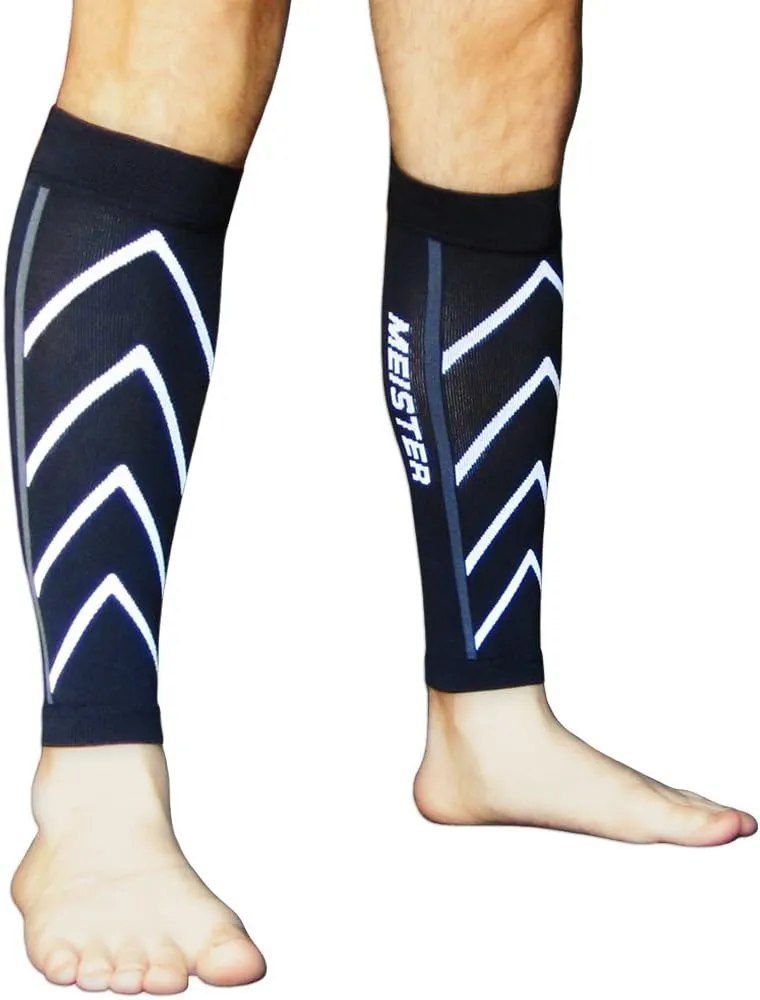 Meister Graduated 20-25mmHg Compression Running Leg Sleeves for Shin Splints (Pair)