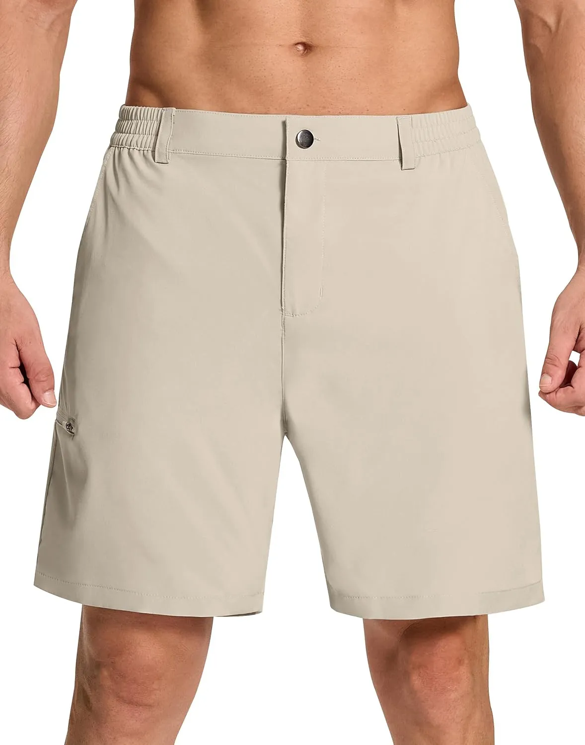 Mens Stretch Golf Shorts with 6 Pockets Dry Fit 7 Inch Inseam Lightweight Dress for Hiking Work Casual