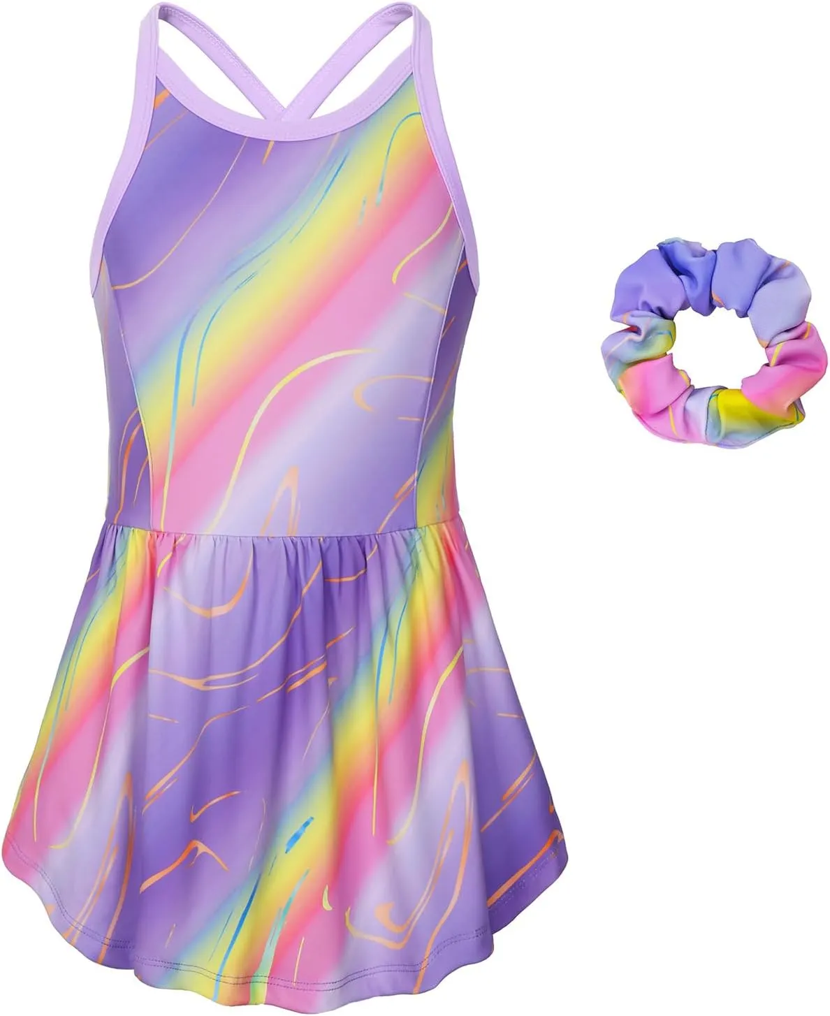 MODAFANS Girls Tennis Golf Dress Sleeveless Athletic Pleated Outfits Sets Built in Shorts with Pockets