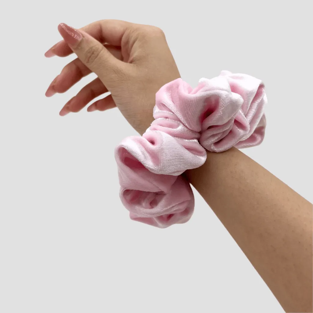 Petal Pink Velvet Scrunchie - Berry Pink Mini Perfume Spray Btl.