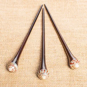 Pointed Spiral Shell Wooden Hair Stick