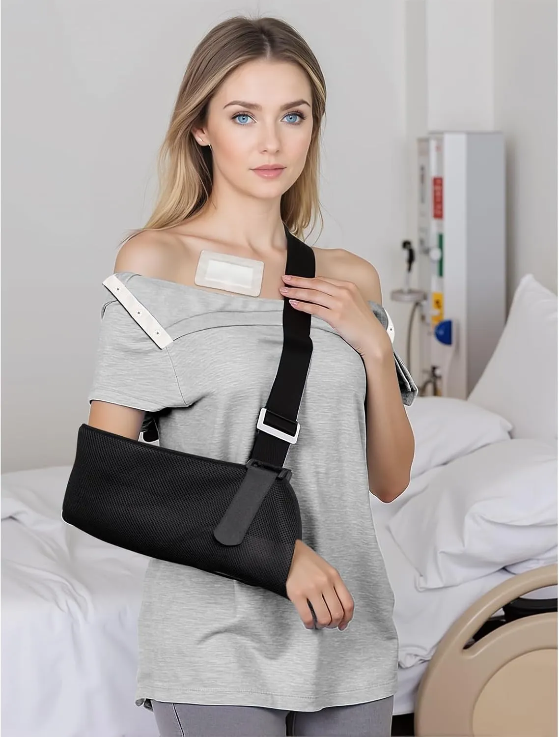Post Shoulder Surgery Shirts for Women- Short Sleeve-Full Snap-Open Arm Shoulder Recovery Clothing Chemo Clothing