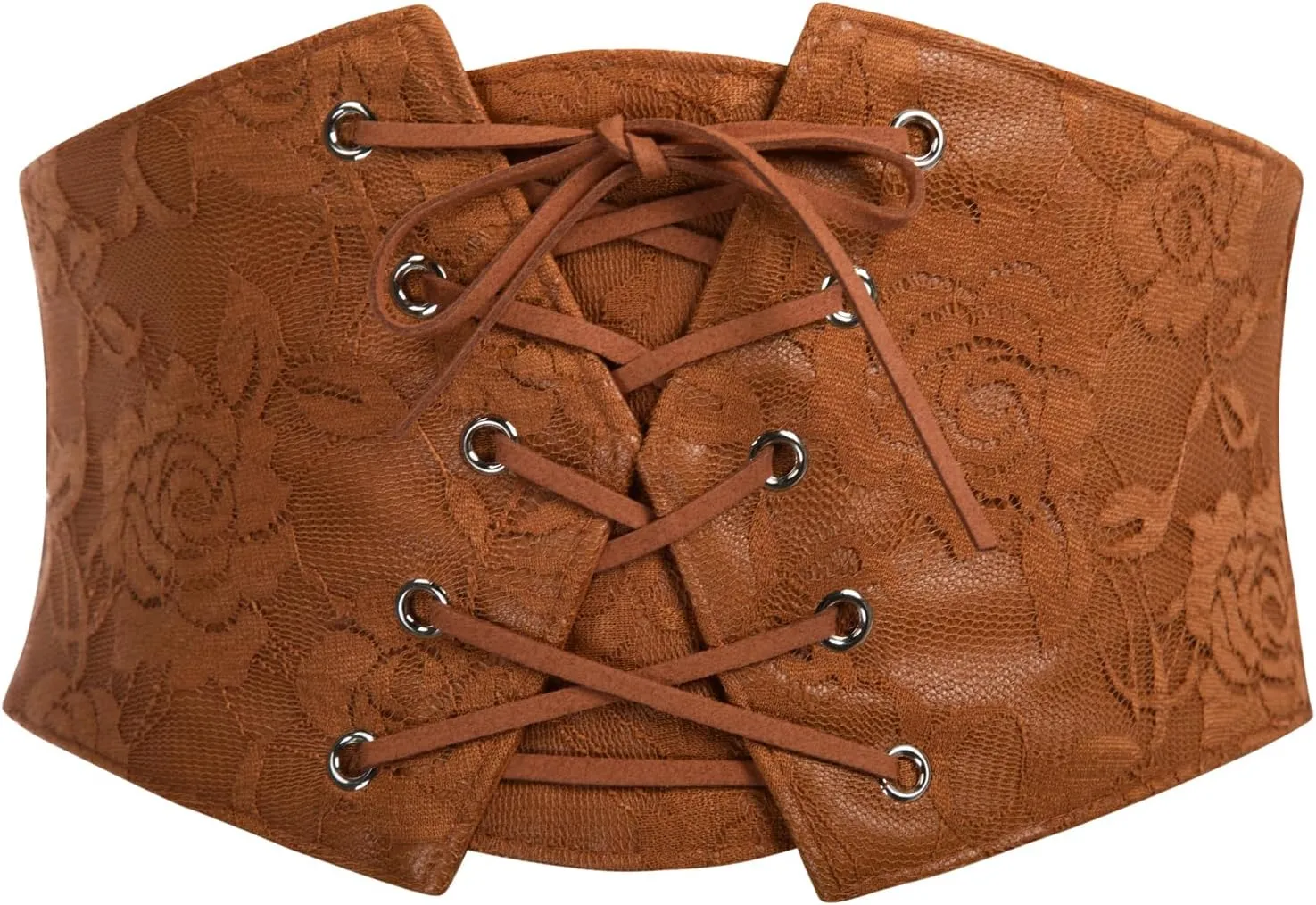 Scarlet Darkness Renaissance Corset Belt for Women Lace Overlay Front Ren Faire Corset