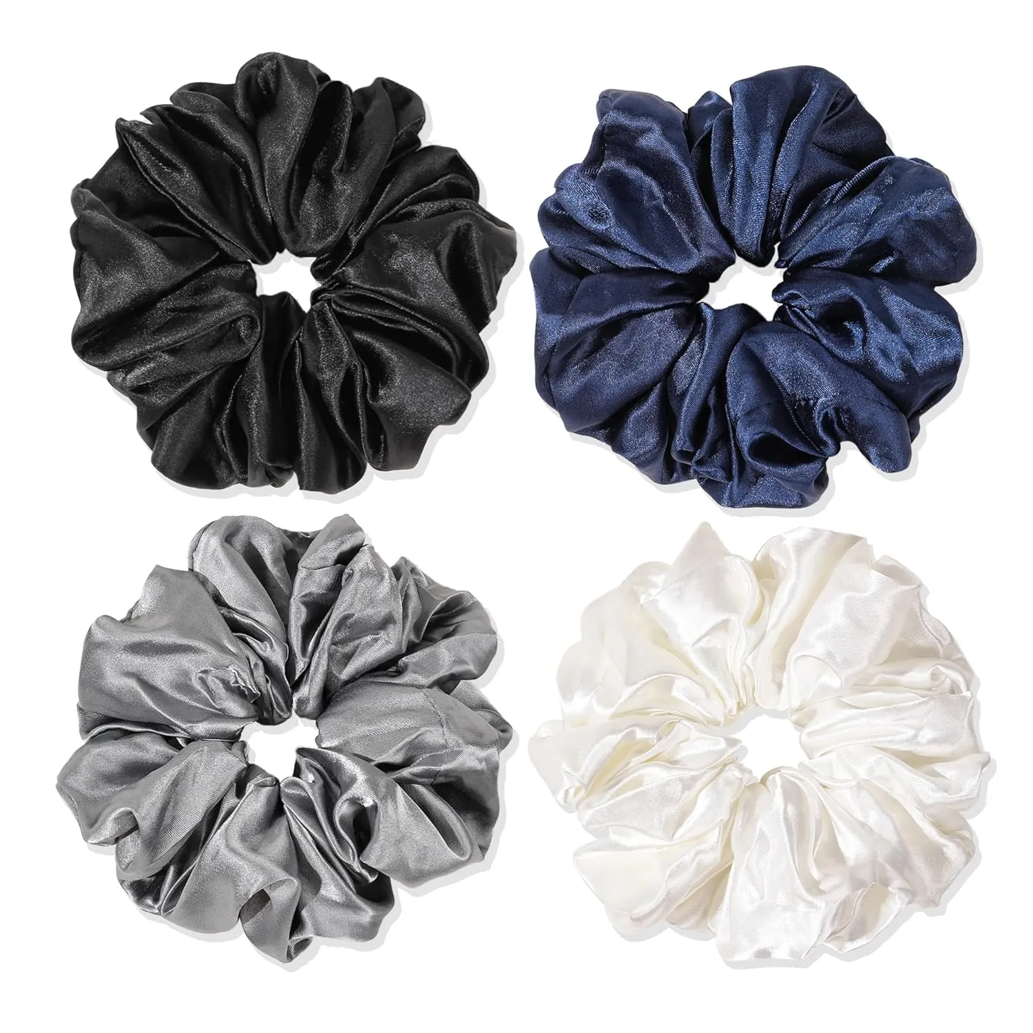 Silk Satin Hair Scrunchies for Women Girls Big Large Jumbo Scrunchie for Sleep Cute Gaint Oversize Scrunchy for Thick Hair