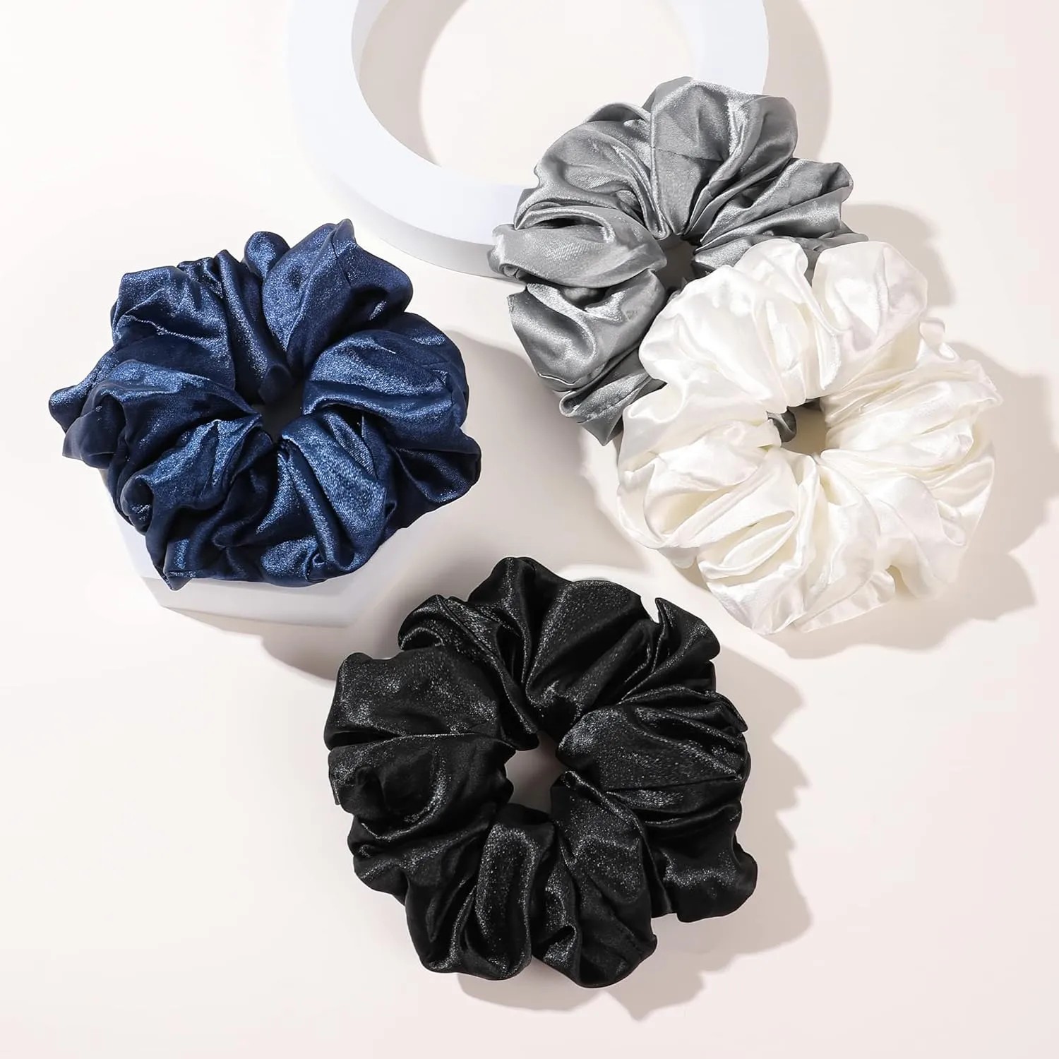 Silk Satin Hair Scrunchies for Women Girls Big Large Jumbo Scrunchie for Sleep Cute Gaint Oversize Scrunchy for Thick Hair