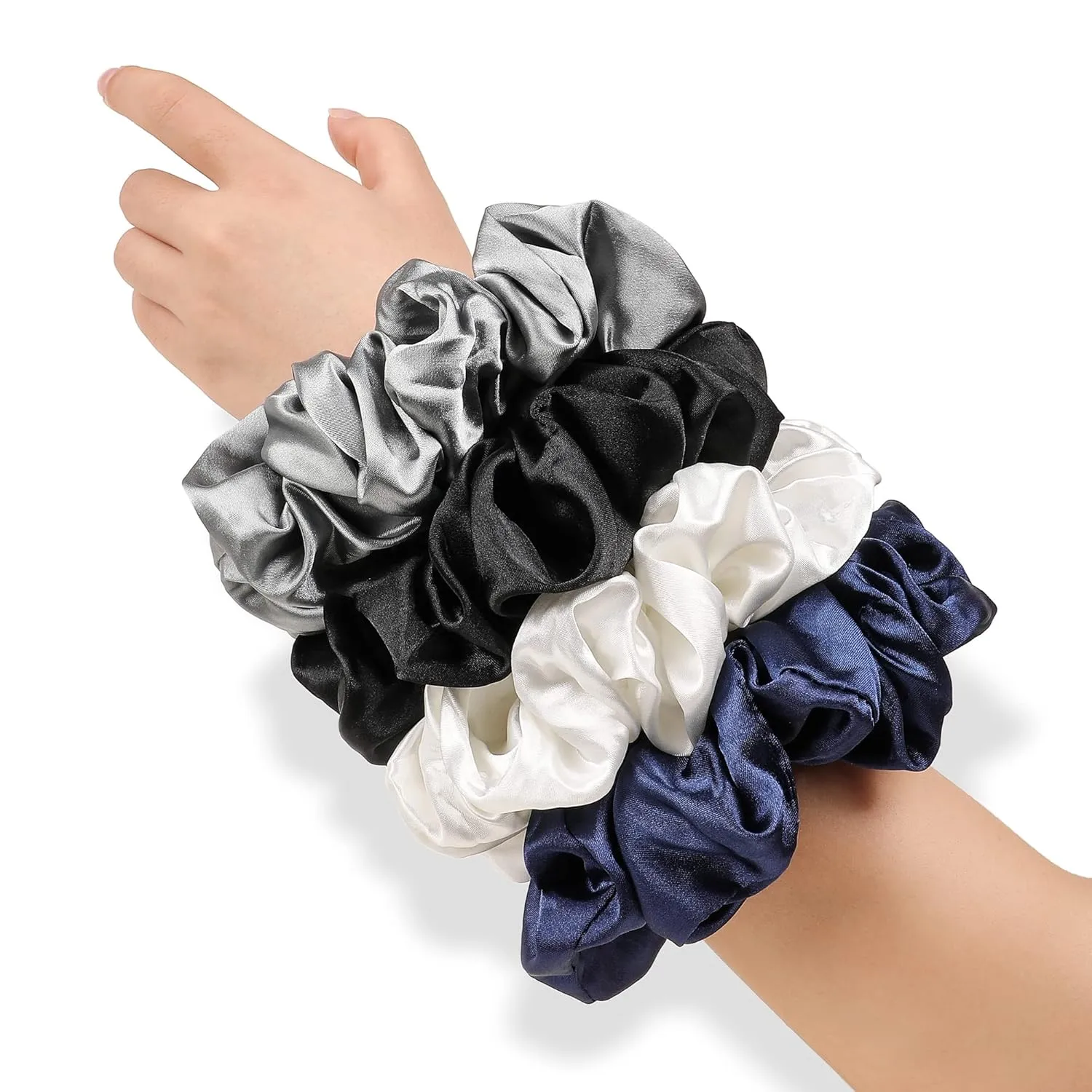 Silk Satin Hair Scrunchies for Women Girls Big Large Jumbo Scrunchie for Sleep Cute Gaint Oversize Scrunchy for Thick Hair