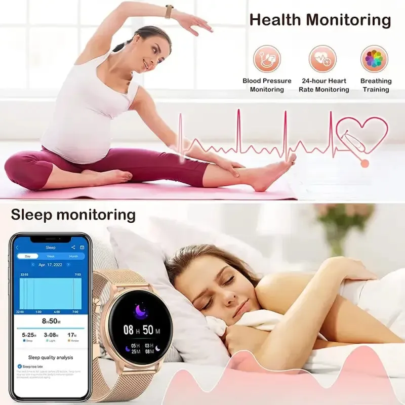 Stylish Heart Rate Smartwatch for Women with Fitness Tracker Features