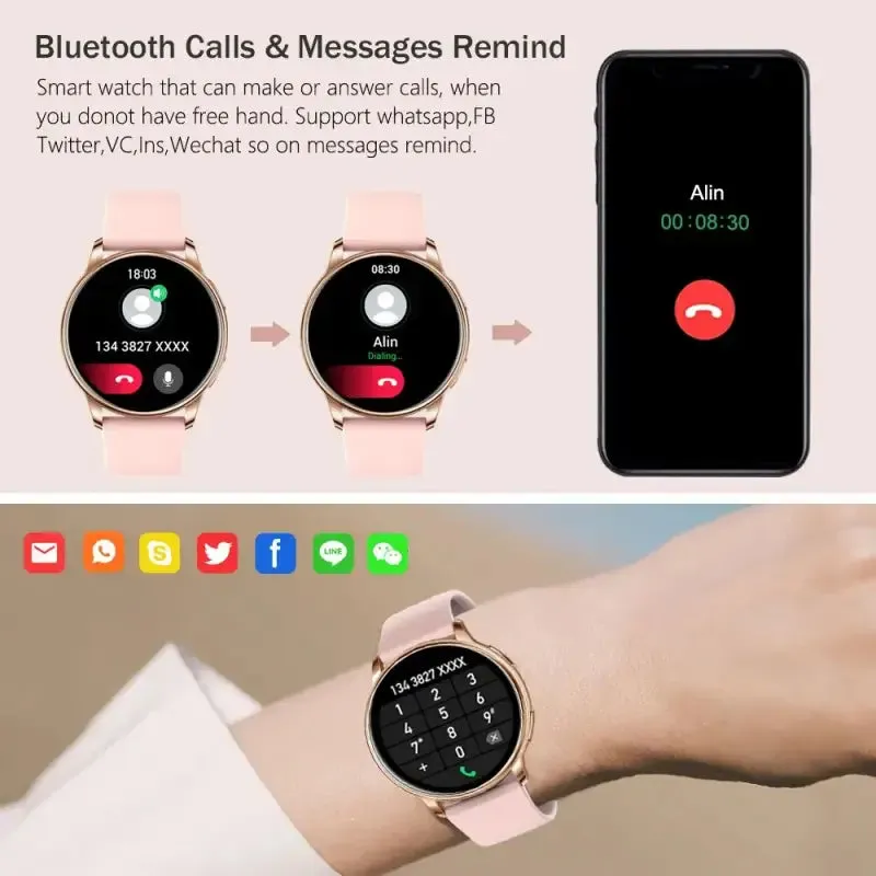 Stylish Heart Rate Smartwatch for Women with Fitness Tracker Features