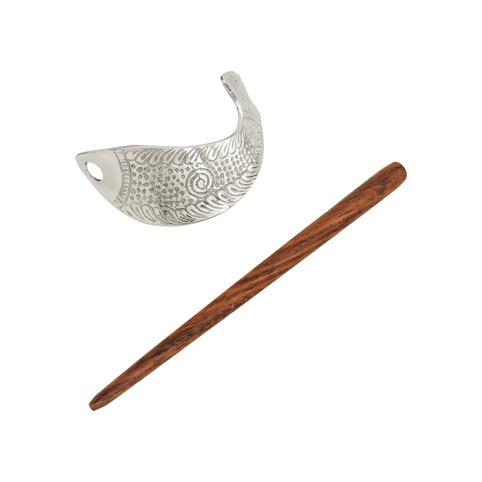Teejh Fatima Silver lossy Bun Stick