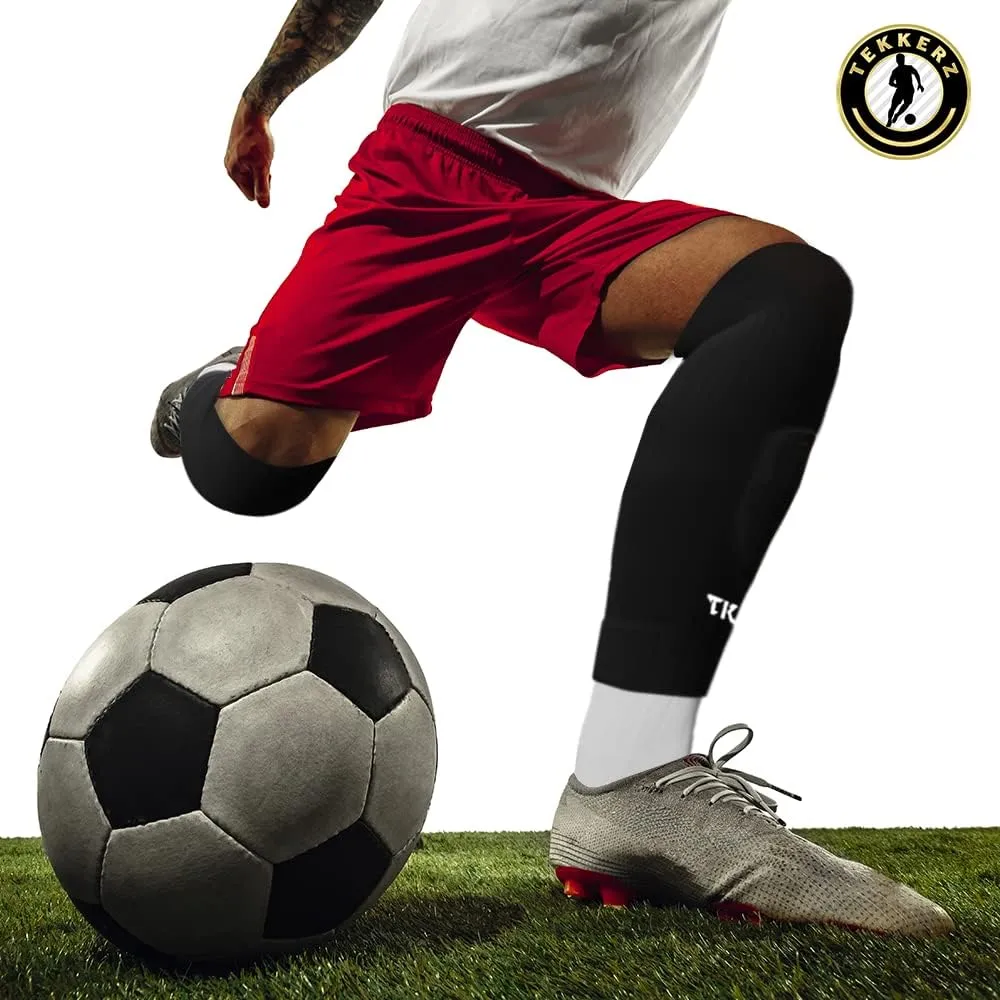 Tekkerz leg sleeve over 20 color variations compatible with grip socks for soccer, football, hockey, rugby athletic socks