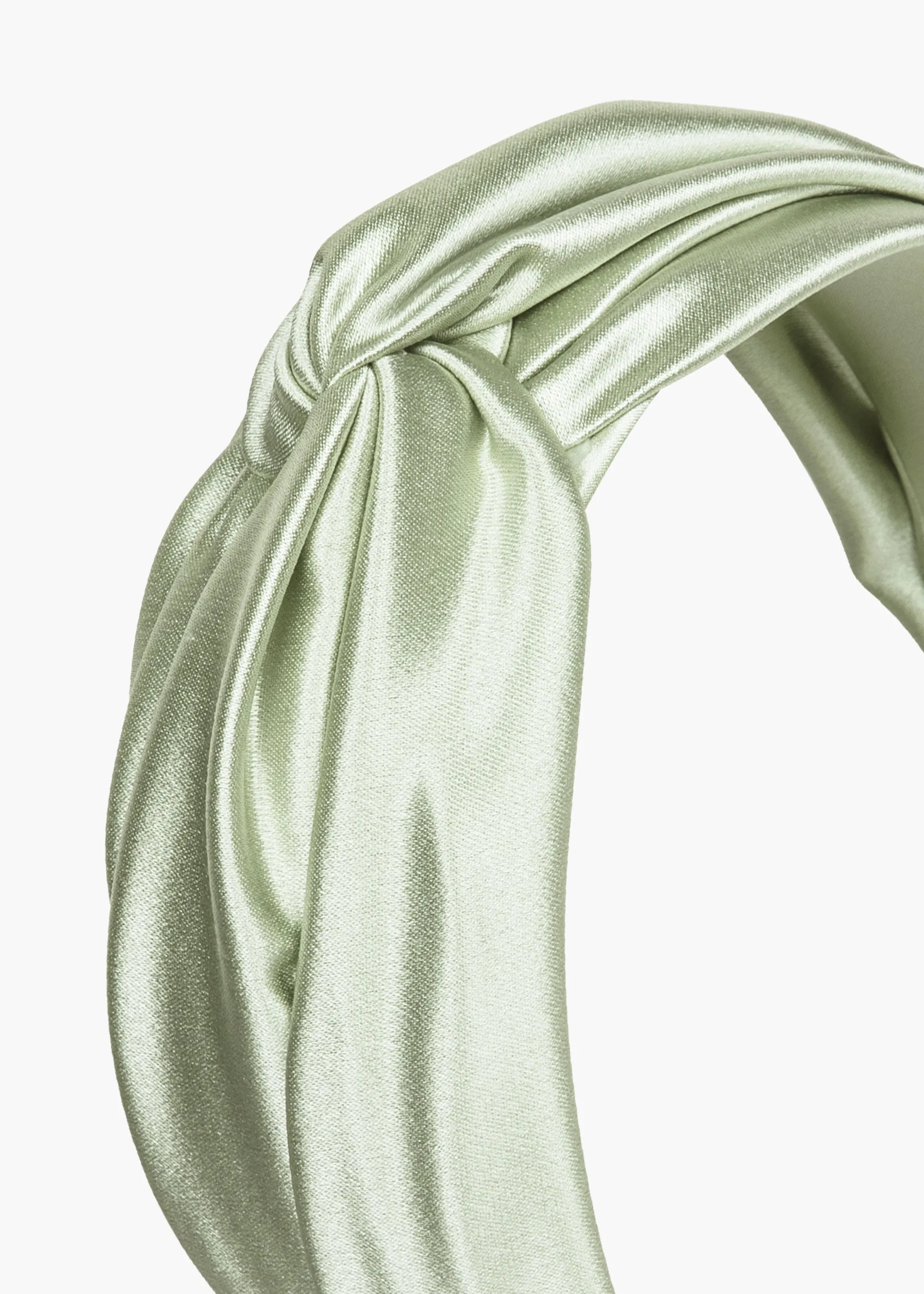 Twist Headband in Silk Satin -- Pistachio