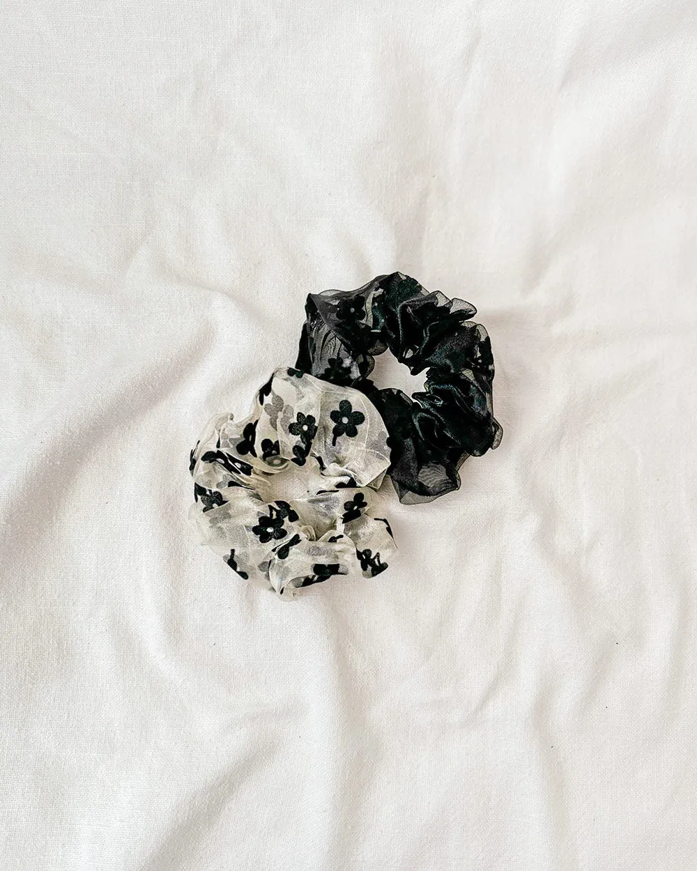Velvet Flower Scrunchie