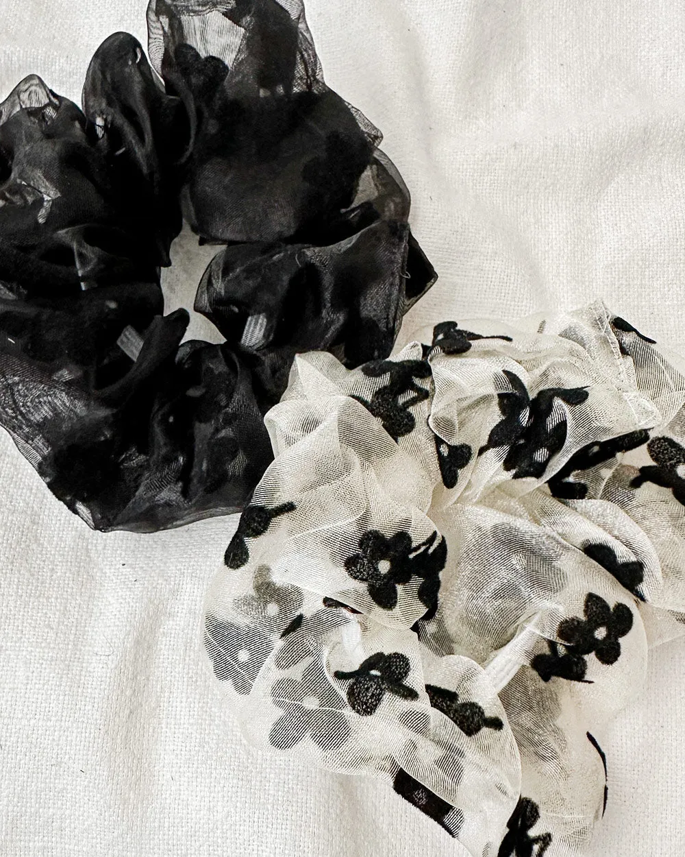 Velvet Flower Scrunchie