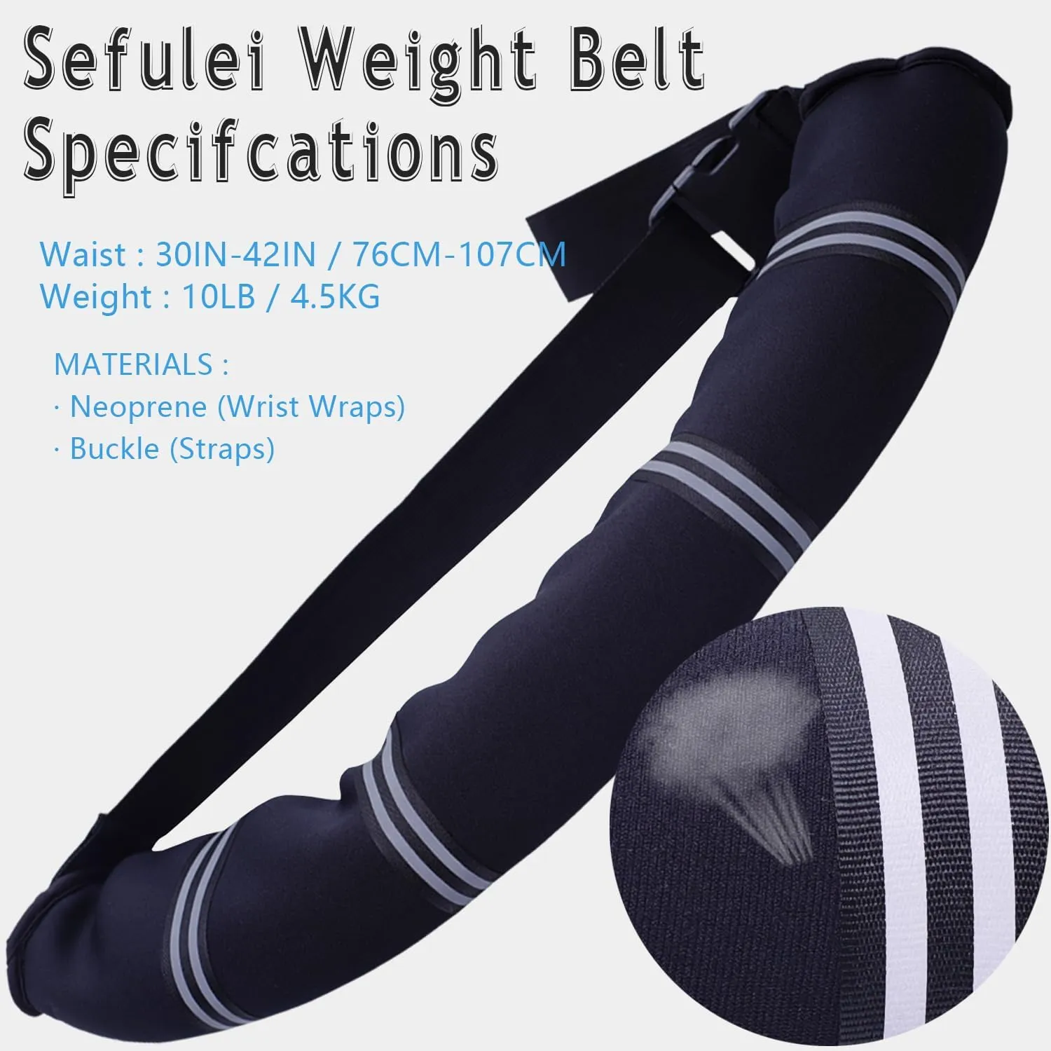 Weighted Belt 30"-42"Adjustable Sport Fitness Belt for Abs Strengthening Workout Body Shaping Core and Weight Loss