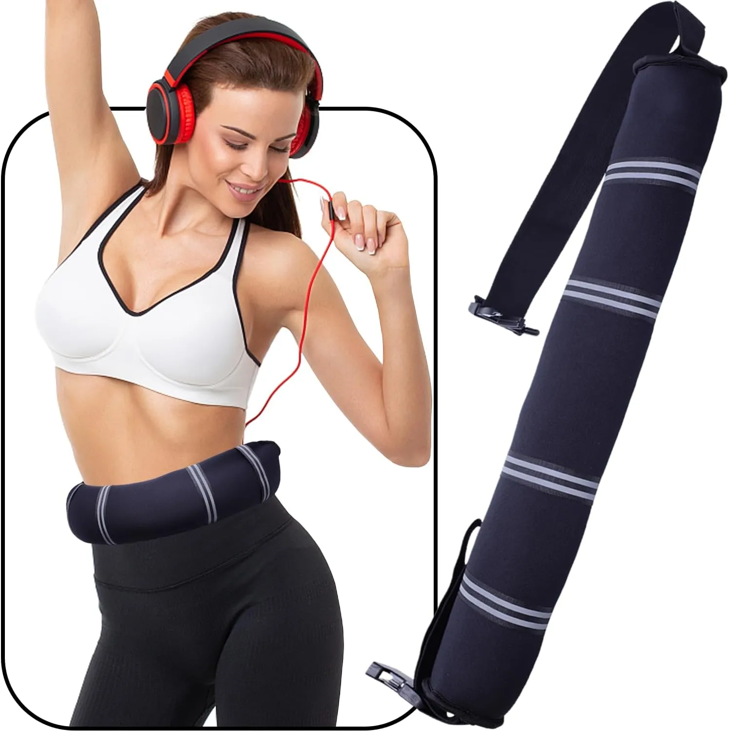 Weighted Belt 30"-42"Adjustable Sport Fitness Belt for Abs Strengthening Workout Body Shaping Core and Weight Loss