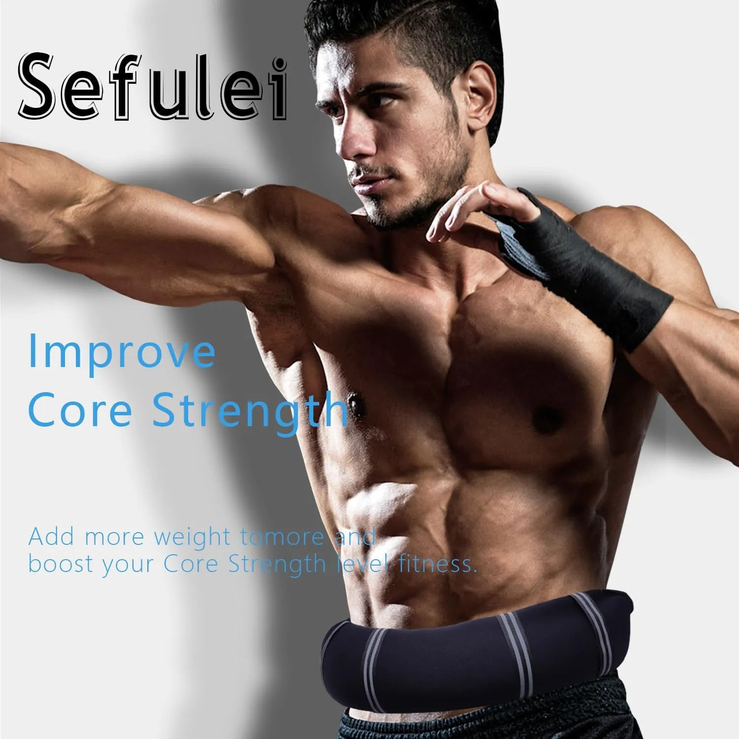 Weighted Belt 30"-42"Adjustable Sport Fitness Belt for Abs Strengthening Workout Body Shaping Core and Weight Loss
