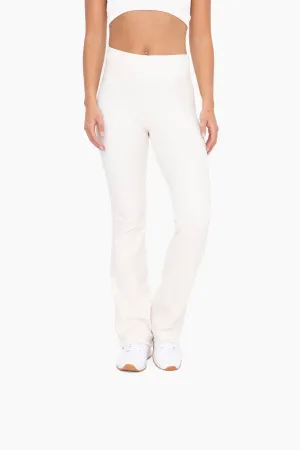 White Fleece Lined Flared Leggings