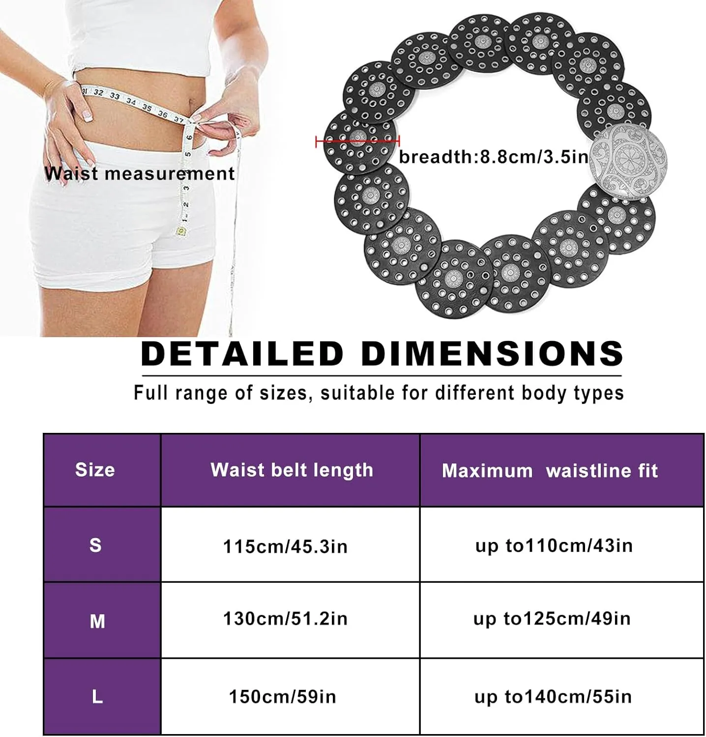 Wide Disc Belt for Women Boho Disk Concho Leather Belts Western Waist Belts for Dress